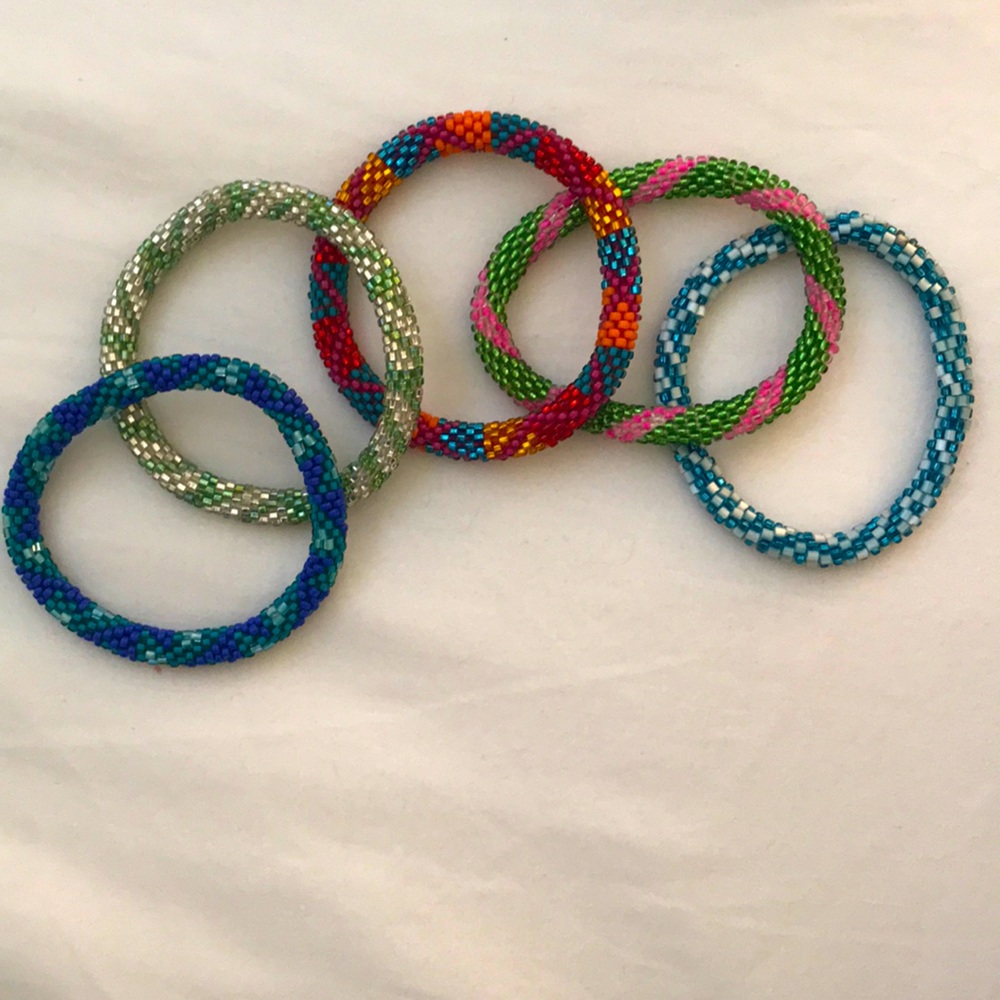 set of 5 Lily and Laura beaded bracelets